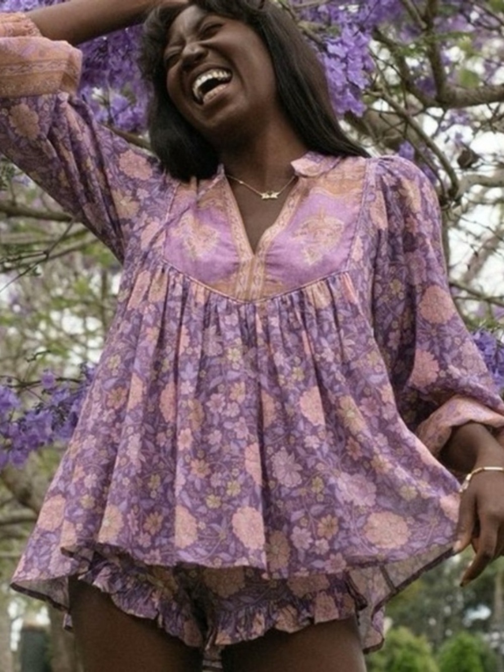 Spell & the Gypsy
Collective Royal Lilac Love Story Long Sleeve Blouse Top XXL